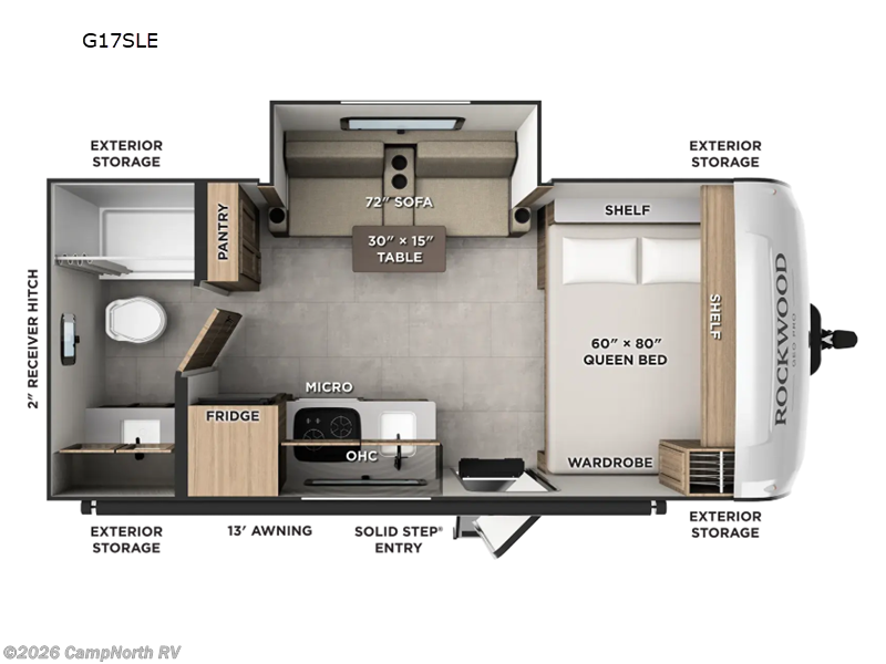 2027 Forest River Rockwood Geo Pro G17SLE - New Travel Trailer For Sale by CampNorth RV in Schoolcraft, Michigan features Slideout