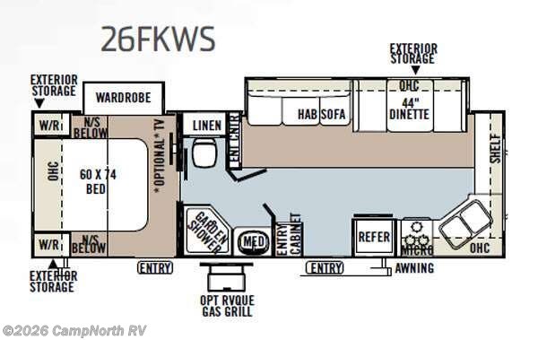 2013 Forest River Flagstaff Super Lite 26FKWS - Used Travel Trailer For Sale by CampNorth RV in Schoolcraft, Michigan features Slideout