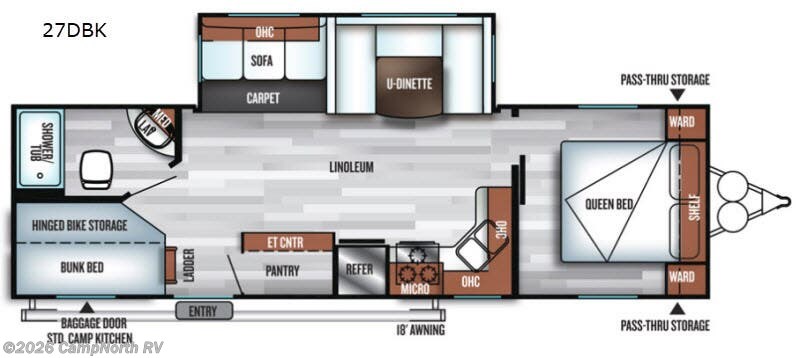 2018 Forest River Salem 27DBK - Used Travel Trailer For Sale by CampNorth RV in Schoolcraft, Michigan features Slideout