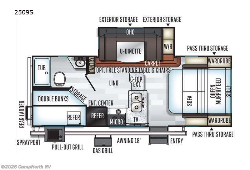 2019 Forest River Rockwood Mini Lite 2509S - Used Travel Trailer For Sale by CampNorth RV in Schoolcraft, Michigan features Slideout