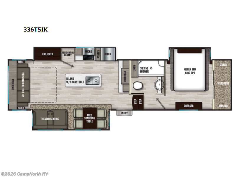 2022 Coachmen Chaparral 336TSIK - Used Fifth Wheel For Sale by CampNorth RV in Schoolcraft, Michigan features Slideout