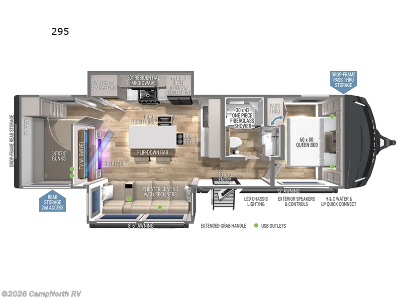 2025 Brinkley RV Model Z AIR 295 - Used Travel Trailer For Sale by CampNorth RV in Schoolcraft, Michigan features Slideout