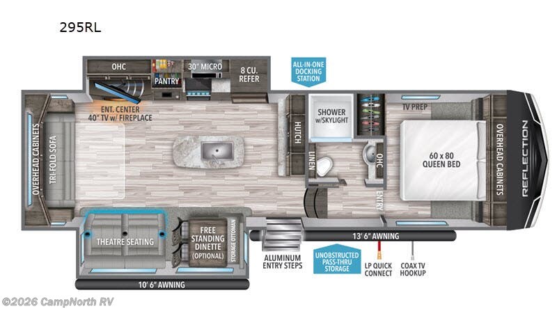 2021 Grand Design Reflection 150 Series 295RL - Used Fifth Wheel For Sale by CampNorth RV in Schoolcraft, Michigan features Slideout