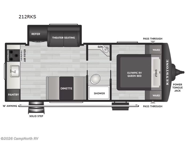 2027 Keystone Hideout 212RKS - New Travel Trailer For Sale by CampNorth RV in Schoolcraft, Michigan features Slideout
