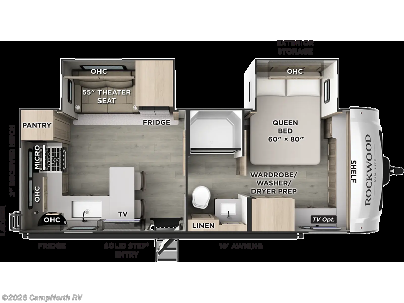 2027 Forest River Rockwood Mini Lite 2526BS - New Travel Trailer For Sale by CampNorth RV in Schoolcraft, Michigan