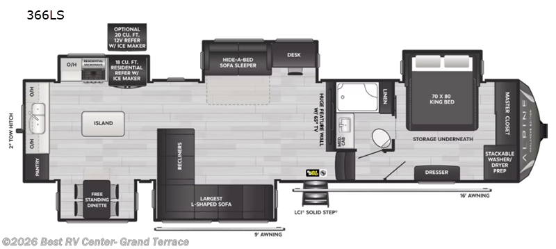 2025 Keystone Alpine Avalanche Edition 366LS - New Fifth Wheel For Sale by Best RV Center- Grand Terrace in Grand Terrace, California features Slideout