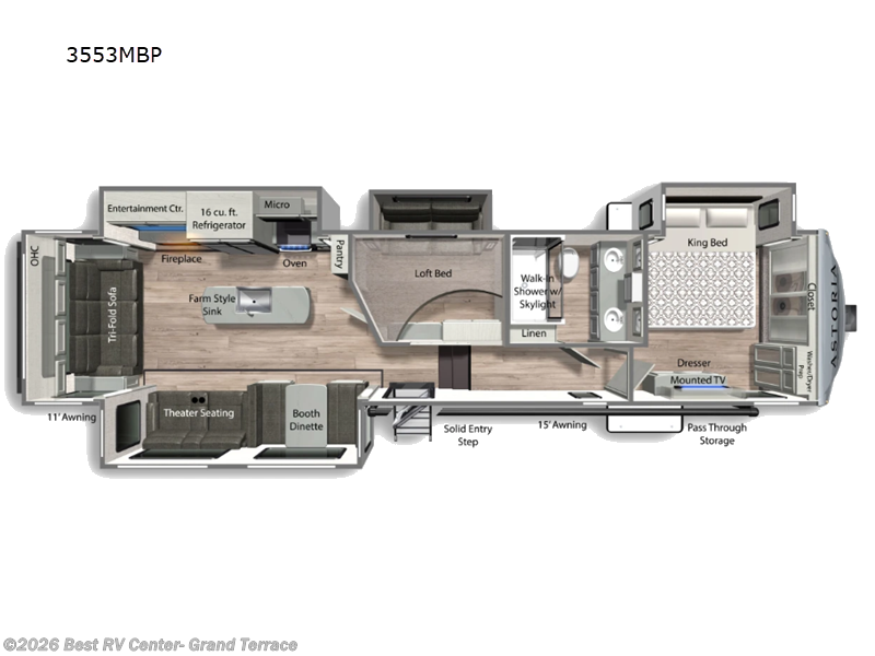 2026 Dutchmen Astoria 3553MBP - New Fifth Wheel For Sale by Best RV Center- Grand Terrace in Grand Terrace, California features Slideout