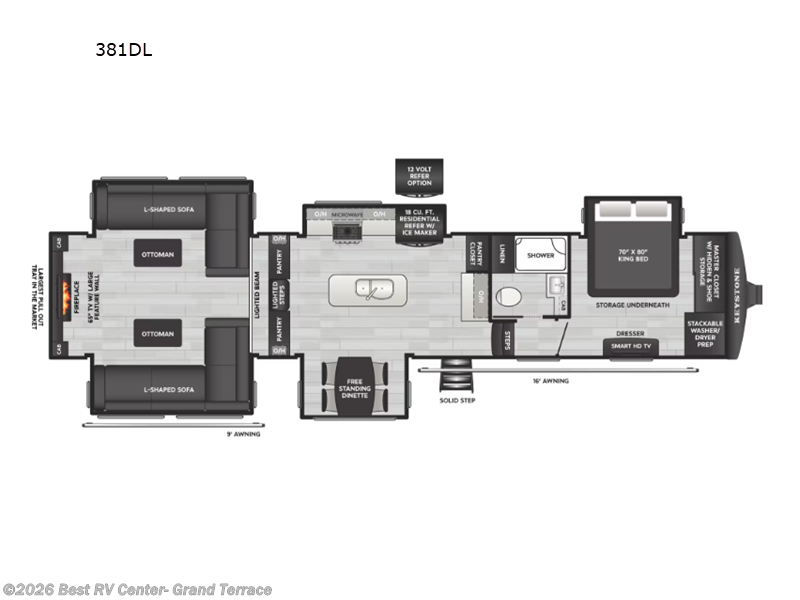 2026 Keystone Alpine Avalanche Edition 381DL - New Fifth Wheel For Sale by Best RV Center- Grand Terrace in Grand Terrace, California features Slideout