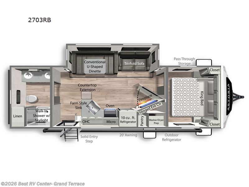 2025 Dutchmen Astoria 2703RB - New Travel Trailer For Sale by Best RV Center- Grand Terrace in Grand Terrace, California features Slideout