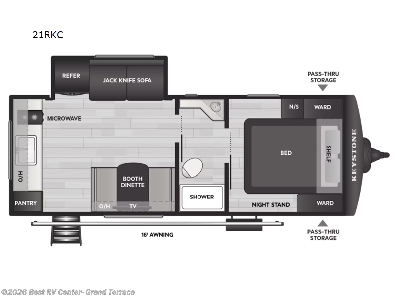2026 Keystone Bullet Classic 21RKC - New Travel Trailer For Sale by Best RV Center- Grand Terrace in Grand Terrace, California features Slideout