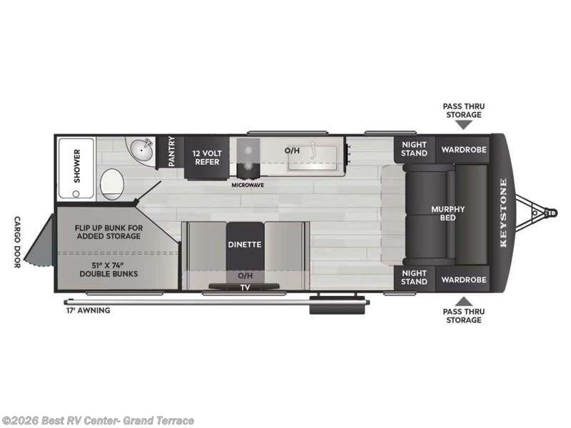 2026 Keystone Bullet Classic 21BHC - New Travel Trailer For Sale by Best RV Center- Grand Terrace in Grand Terrace, California