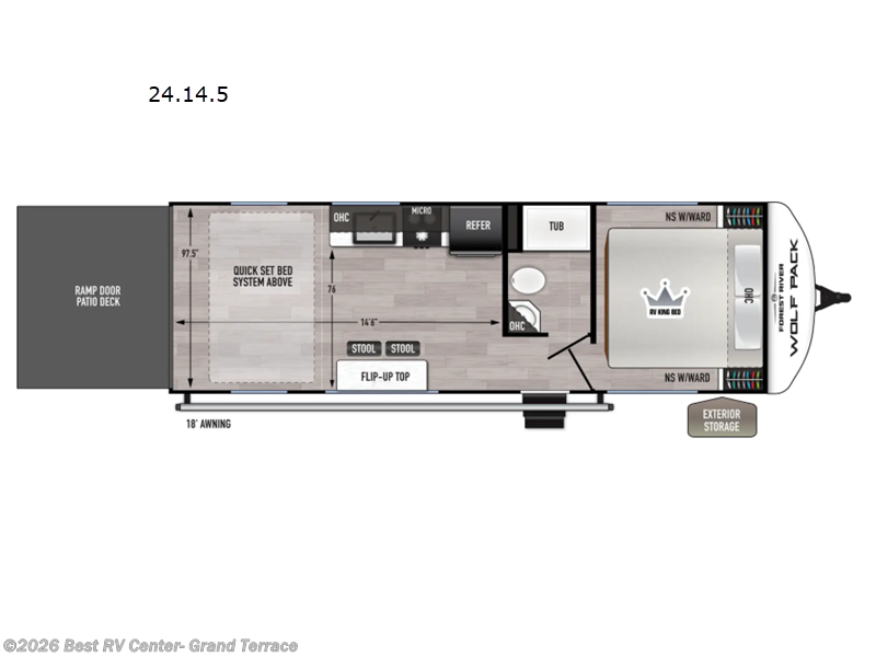 2026 Forest River Cherokee Wolf Pack 24-14.5 - New Toy Hauler For Sale by Best RV Center- Grand Terrace in Grand Terrace, California