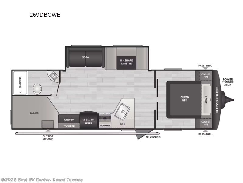 2026 Keystone Springdale Classic 269DBCWE - New Travel Trailer For Sale by Best RV Center- Grand Terrace in Grand Terrace, California features Slideout