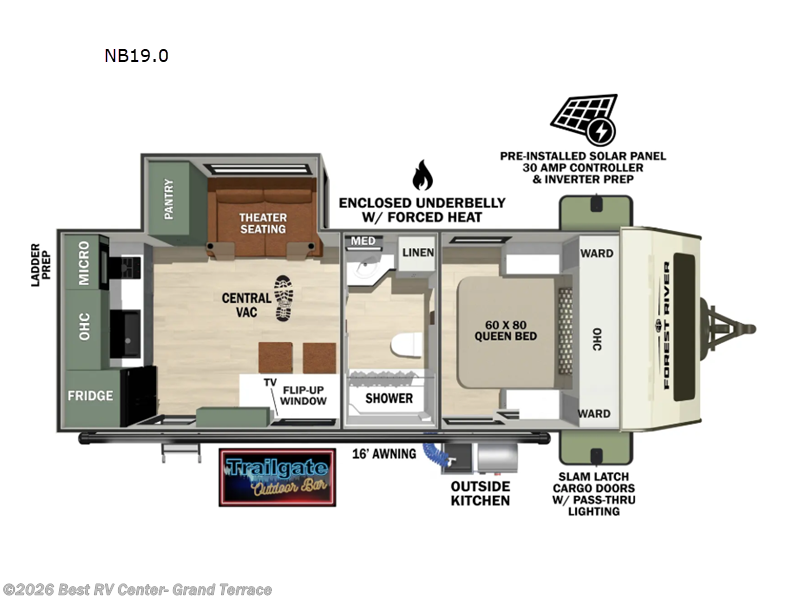 2026 Forest River No Boundaries NB19.0 Beast Mode - New Travel Trailer For Sale by Best RV Center- Grand Terrace in Grand Terrace, California features Slideout