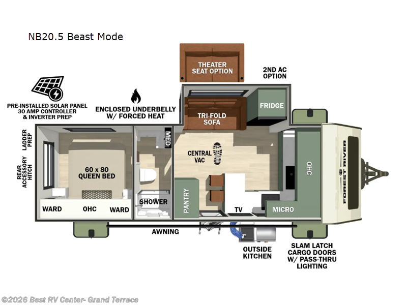 2026 Forest River No Boundaries NB20.5 Beast Mode - New Travel Trailer For Sale by Best RV Center- Grand Terrace in Grand Terrace, California features Slideout
