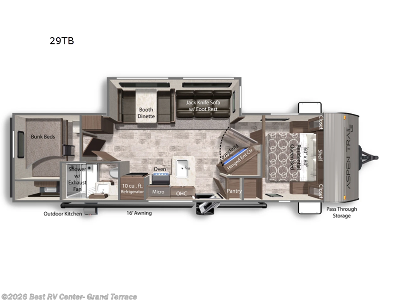 2026 Dutchmen Aspen Trail LE 29TB - New Travel Trailer For Sale by Best RV Center- Grand Terrace in Grand Terrace, California features Slideout