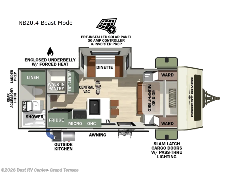 2026 Forest River No Boundaries NB20.4 Beast Mode - New Travel Trailer For Sale by Best RV Center- Grand Terrace in Grand Terrace, California features Slideout