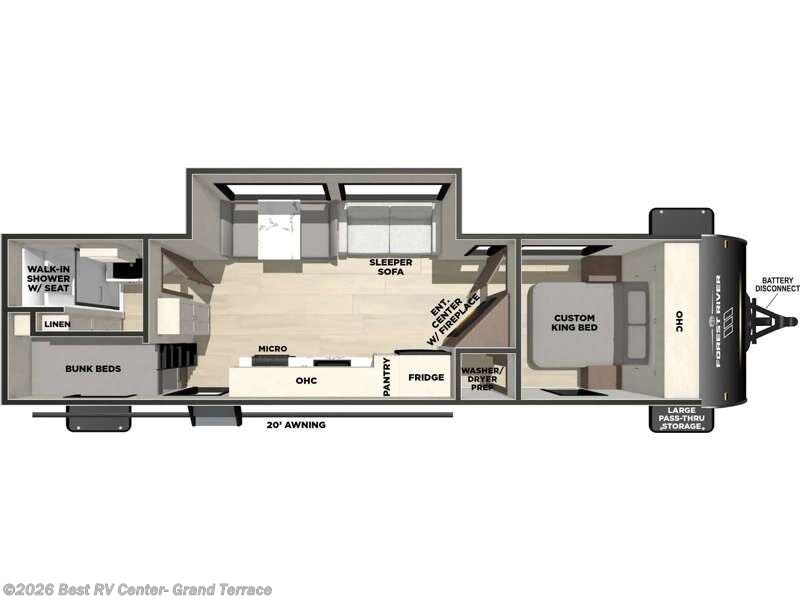 2026 Forest River Vibe 2600BH - New Travel Trailer For Sale by Best RV Center- Grand Terrace in Grand Terrace, California features Slideout