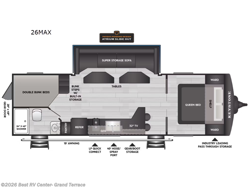 2026 Keystone Walkabout 26MAX - New Travel Trailer For Sale by Best RV Center- Grand Terrace in Grand Terrace, California features Slideout