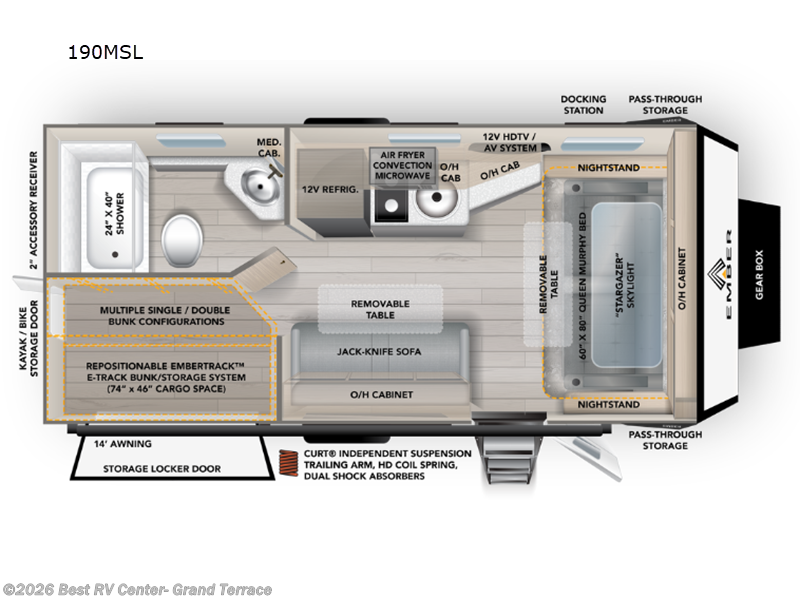 2026 Ember RV Overland Series 190MSL - New Travel Trailer For Sale by Best RV Center- Grand Terrace in Grand Terrace, California