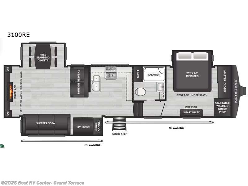 2026 Keystone Alpine 3100RE - New Fifth Wheel For Sale by Best RV Center- Grand Terrace in Grand Terrace, California features Slideout