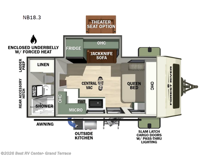 2026 Forest River No Boundaries NB18.3 Beast Mode - New Travel Trailer For Sale by Best RV Center- Grand Terrace in Grand Terrace, California features Slideout