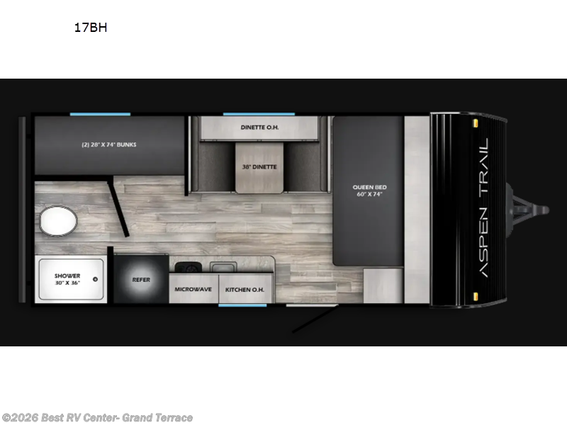 2026 Dutchmen Aspen Trail Mini 17BH - New Travel Trailer For Sale by Best RV Center- Grand Terrace in Grand Terrace, California