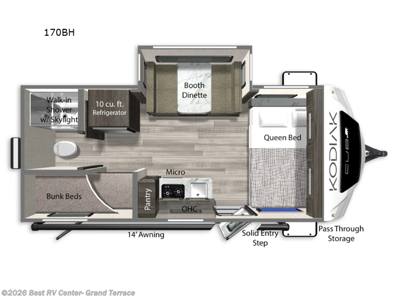 2025 Dutchmen Kodiak Cub 170BH - New Travel Trailer For Sale by Best RV Center- Grand Terrace in Grand Terrace, California features Slideout