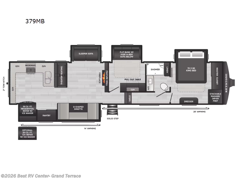 2026 Keystone Alpine Avalanche Edition 379MB - New Fifth Wheel For Sale by Best RV Center- Grand Terrace in Grand Terrace, California features Slideout