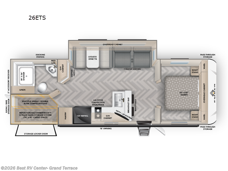 2026 Ember RV E-Series 26ETS - New Travel Trailer For Sale by Best RV Center- Grand Terrace in Grand Terrace, California features Slideout