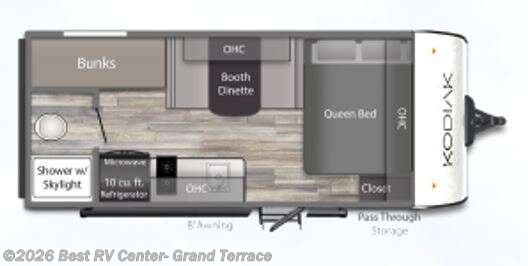 2026 Dutchmen Kodiak 178BHS - New Travel Trailer For Sale by Best RV Center- Grand Terrace in Grand Terrace, California