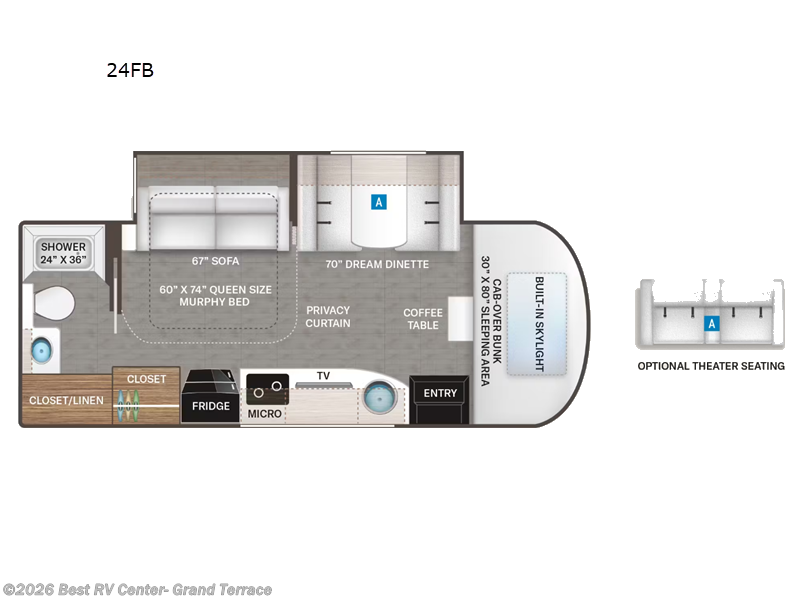 2027 Thor Motor Coach Delano Sprinter 24FB - New Class C For Sale by Best RV Center- Grand Terrace in Grand Terrace, California features Slideout