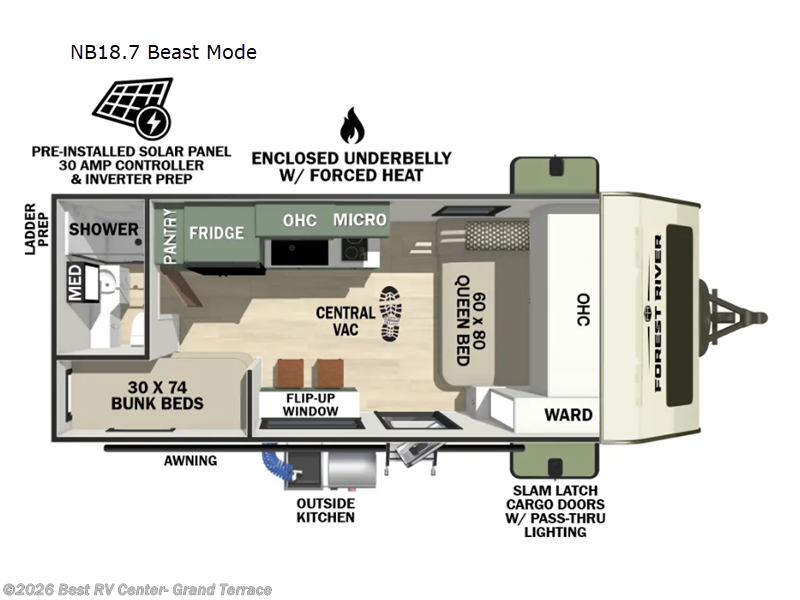 2026 Forest River No Boundaries NB18.7 Beast Mode - New Travel Trailer For Sale by Best RV Center- Grand Terrace in Grand Terrace, California