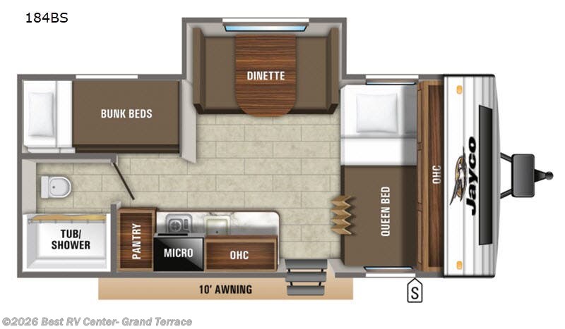 2019 Jayco Jay Flight SLX 7 184BS BAJA EDITION - Used Travel Trailer For Sale by Best RV Center- Grand Terrace in Grand Terrace, California features Slideout