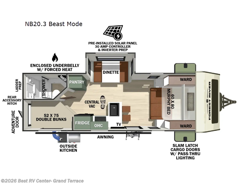 2027 Forest River No Boundaries NB20.3 Beast Mode - New Travel Trailer For Sale by Best RV Center- Grand Terrace in Grand Terrace, California features Slideout