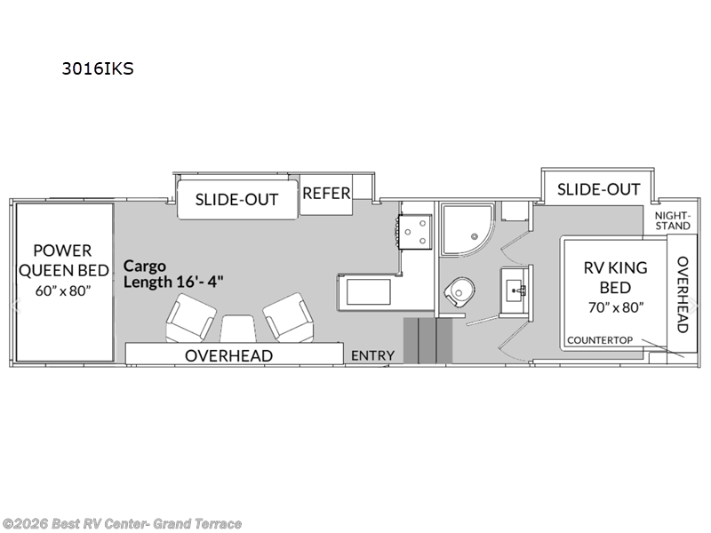 2024 Genesis Supreme Vortex 3016IKS - Used Toy Hauler For Sale by Best RV Center- Grand Terrace in Grand Terrace, California features Slideout