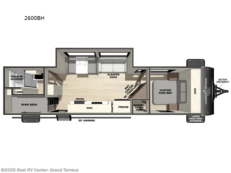 2027 Forest River Vibe 2600BH - New Travel Trailer For Sale by Best RV Center- Grand Terrace in Grand Terrace, California features Slideout