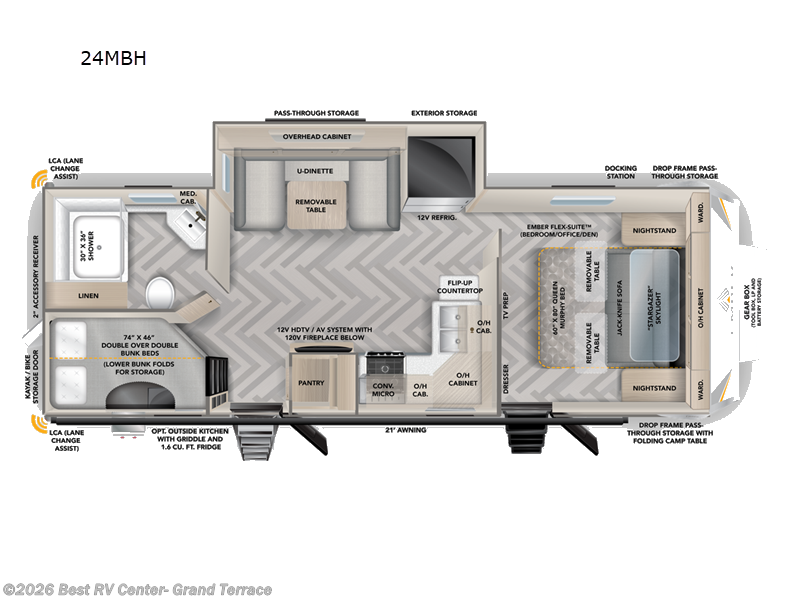 2025 Ember RV Touring Edition 24MBH - New Travel Trailer For Sale by Best RV Center- Grand Terrace in Grand Terrace, California features Slideout