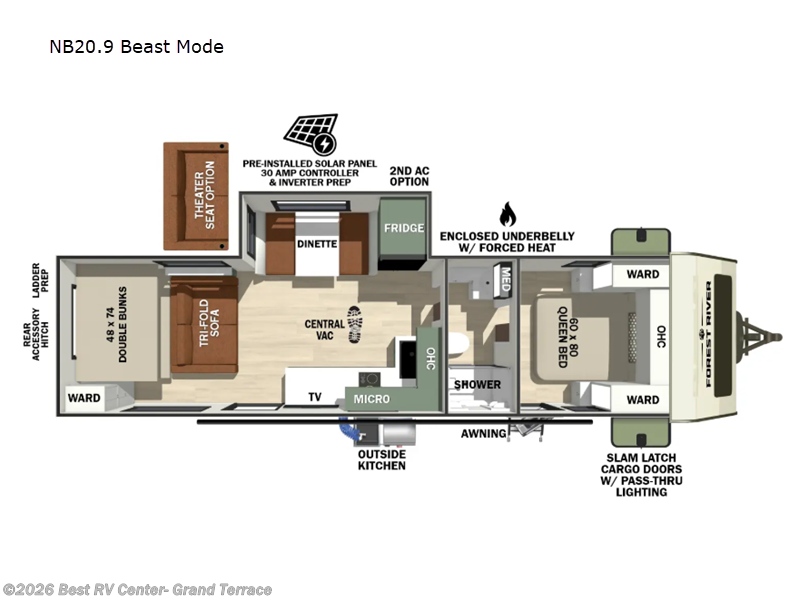 2027 Forest River No Boundaries NB20.9 Beast Mode - New Travel Trailer For Sale by Best RV Center- Grand Terrace in Grand Terrace, California features Slideout