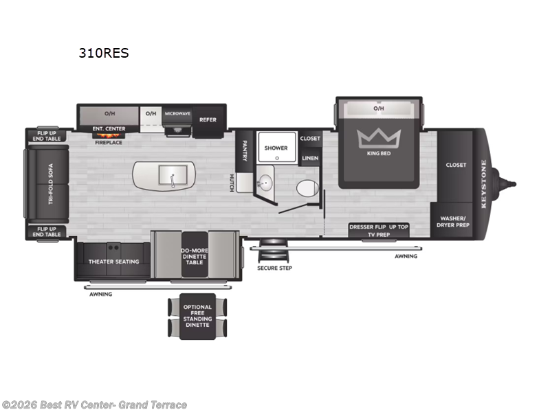 2027 Keystone Bullet Premium 310RES - New Travel Trailer For Sale by Best RV Center- Grand Terrace in Grand Terrace, California features Slideout