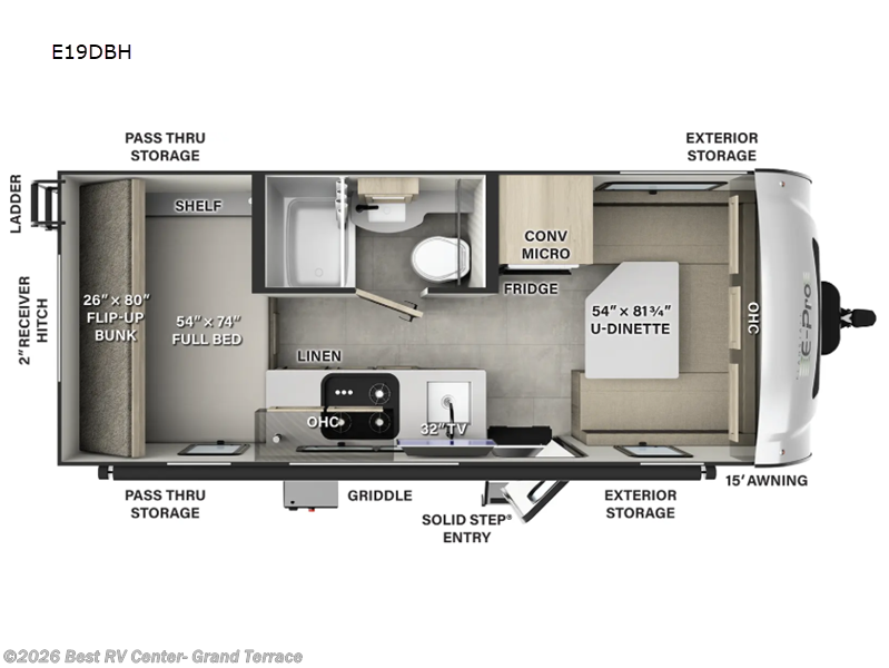 2025 Forest River Flagstaff E-Pro E19DBH - Used Travel Trailer For Sale by Best RV Center- Grand Terrace in Grand Terrace, California