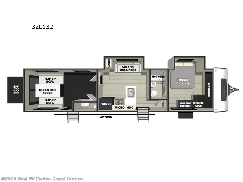 2026 Forest River Vengeance Rogue Armored 32L132 - New Toy Hauler For Sale by Best RV Center- Grand Terrace in Grand Terrace, California features Slideout