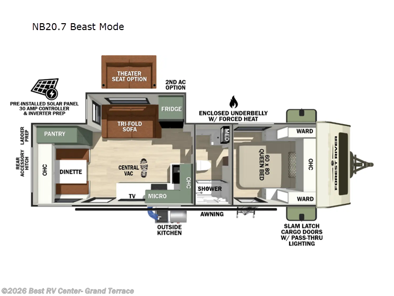 2027 Forest River No Boundaries NB20.7 Beast Mode - New Travel Trailer For Sale by Best RV Center- Grand Terrace in Grand Terrace, California features Slideout