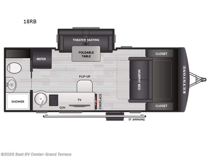 2027 Keystone Reign 18RB - New Travel Trailer For Sale by Best RV Center- Grand Terrace in Grand Terrace, California features Slideout