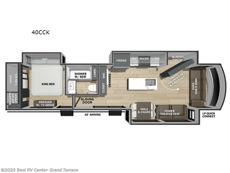 2027 Forest River Cedar Creek Cottage 40CCK - New Destination Trailer For Sale by Best RV Center- Grand Terrace in Grand Terrace, California features Slideout