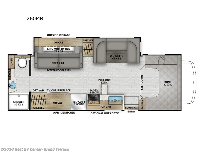 2026 Coachmen Leprechaun 260MB Ford 450 - New Class C For Sale by Best RV Center- Grand Terrace in Grand Terrace, California features Slideout