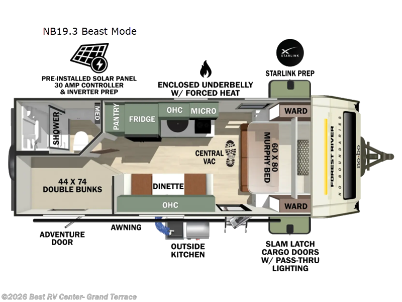 2027 Forest River No Boundaries NB19.3 Beast Mode - New Travel Trailer For Sale by Best RV Center- Grand Terrace in Grand Terrace, California