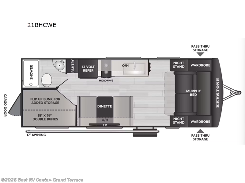 2027 Keystone Bullet Classic 21BHCWE - New Travel Trailer For Sale by Best RV Center- Grand Terrace in Grand Terrace, California