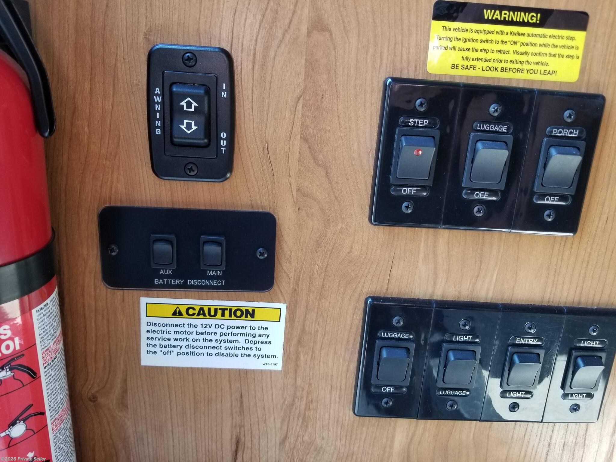 located inside entrance door, switches for step and undercoach compartment lighting