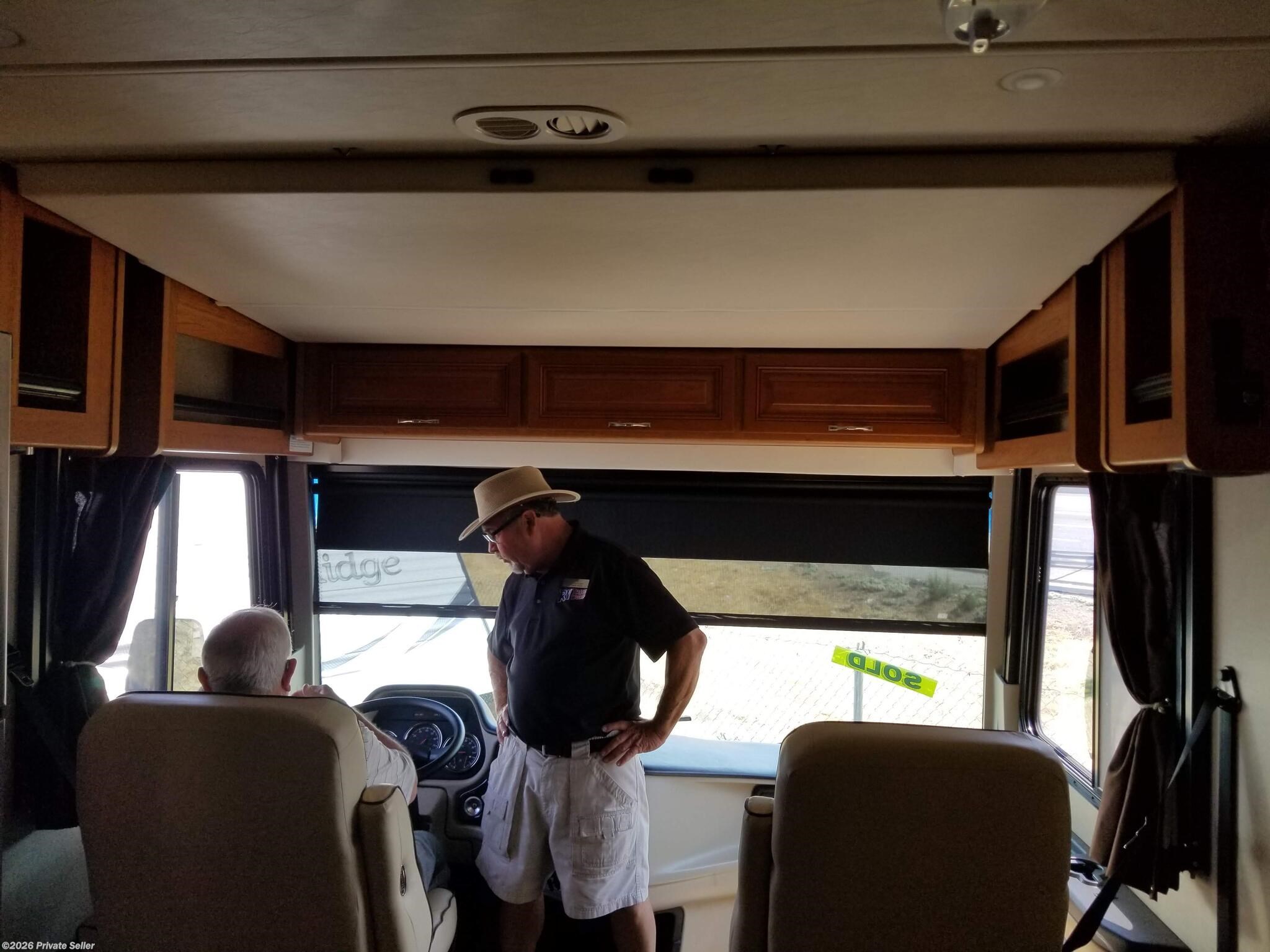 Forward view of cab w/ bed raised